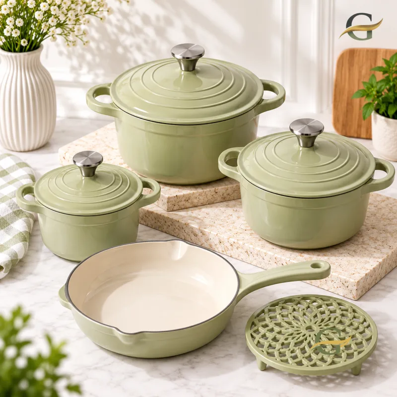 Enamalised Cast Iron Set of 4