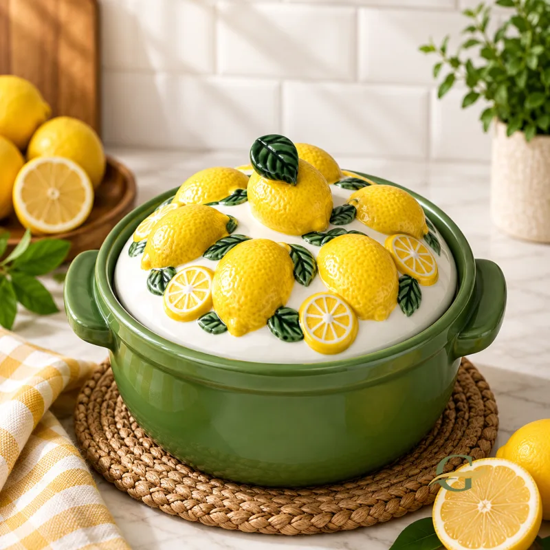 Imported Cooking Pot Lemon Embossed  Code 232