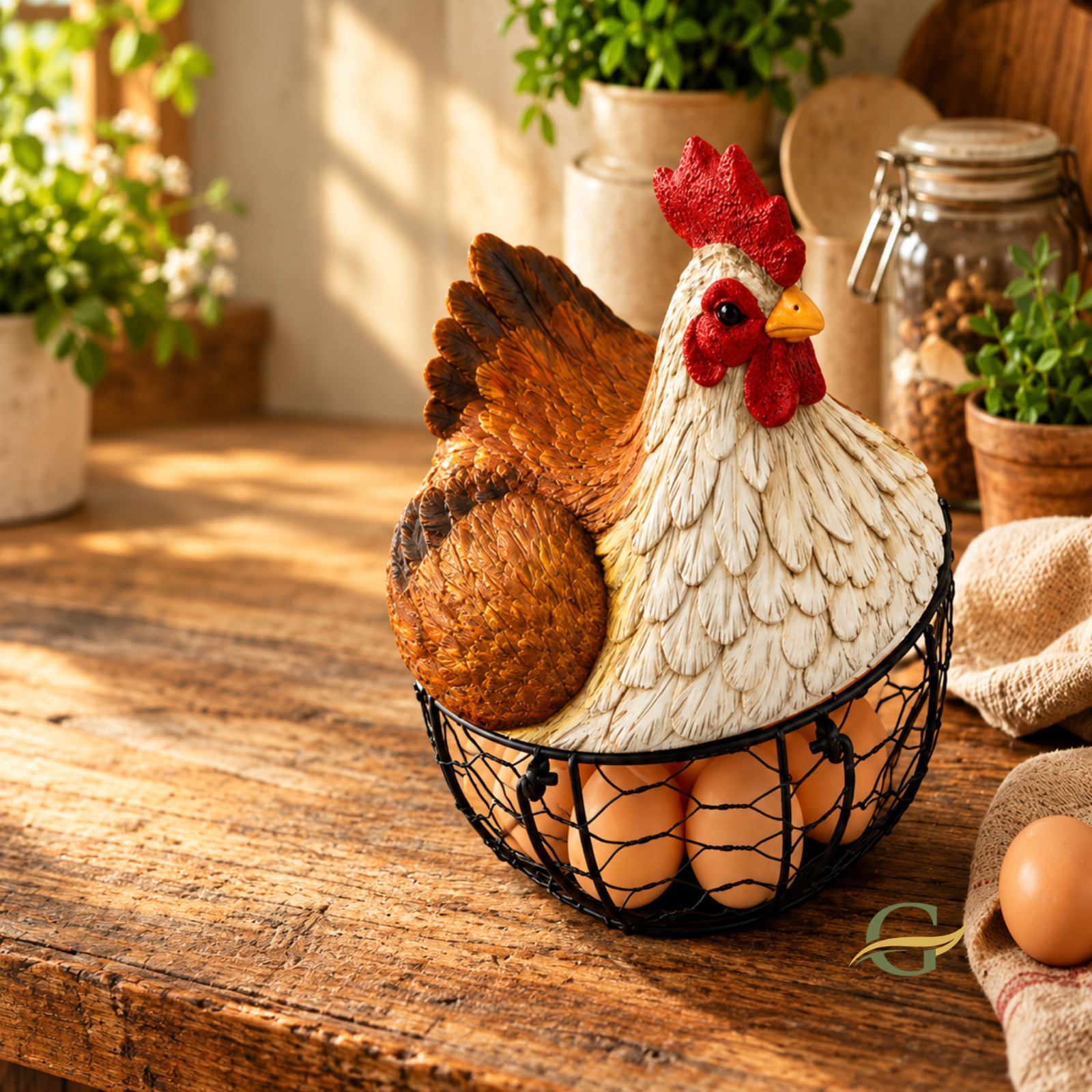 Egg Baske with Black Mesh Large